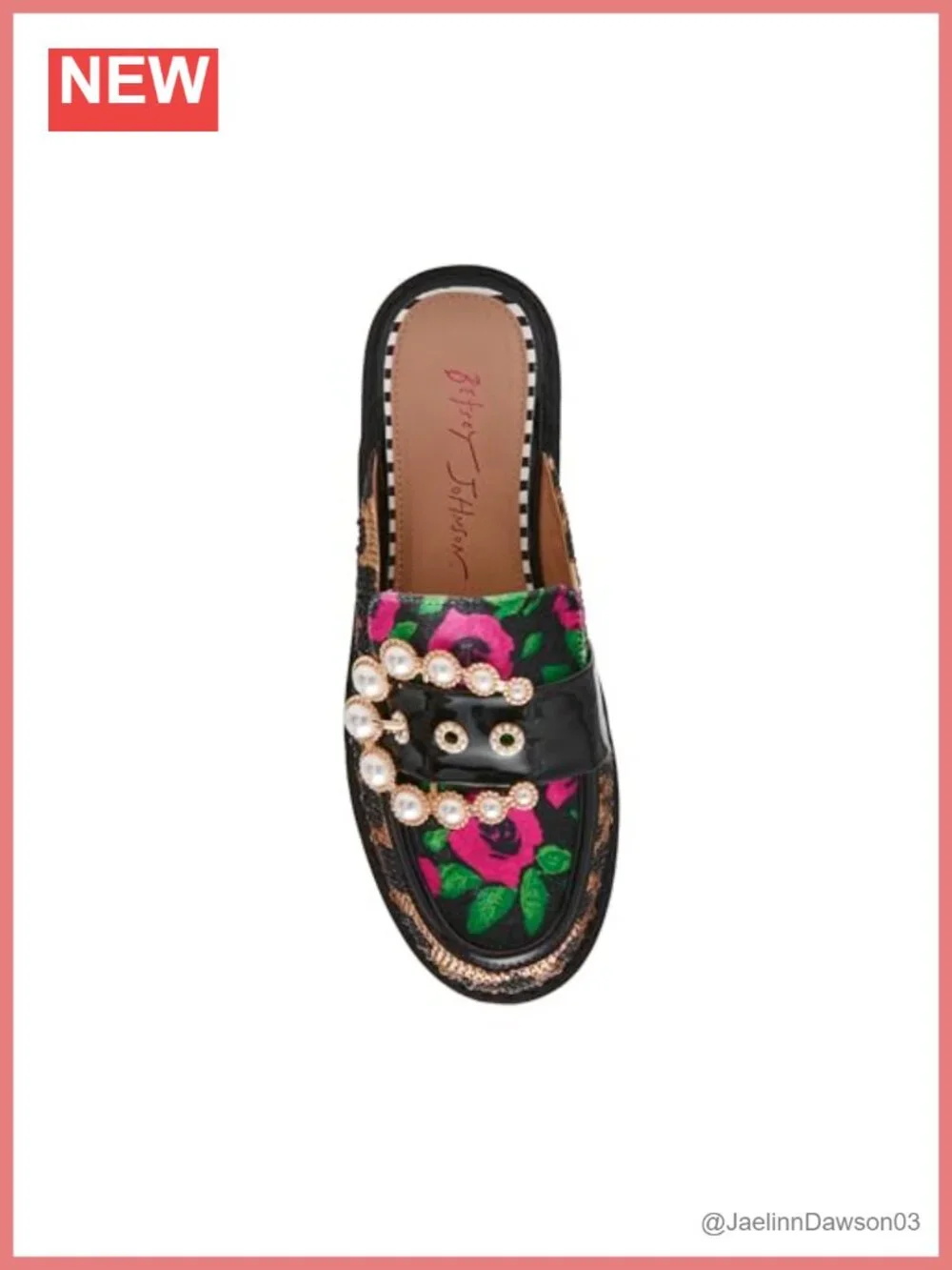 Betsey Johnson Printed Pearl Loafer Slip-On Shoes
